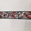 4cm embroidery organza flower lace trim Decorative Sequined Lace Trim